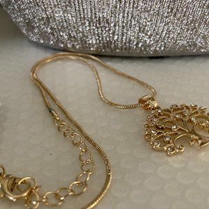 Elegant "Tree of Life" chain Necklace(Golden+Silve